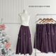 2025秋冬 暮光暖城 深紫色灯芯绒立体花朵盘花A字半身裙女