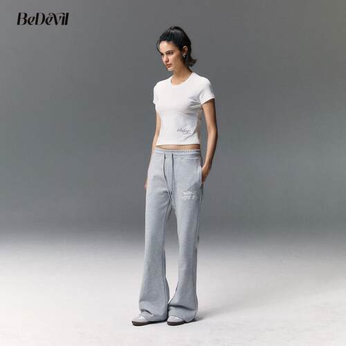BEDEVIL秦岚同款微喇修身运动裤女韩版时尚百塔休闲舒适潮酷街头