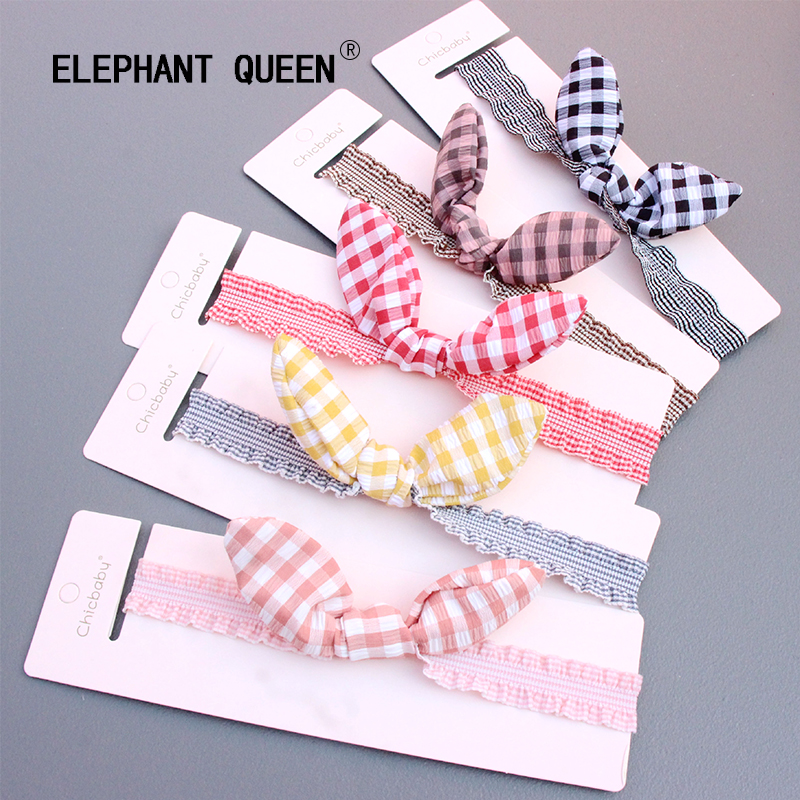 韩国公主婴儿发饰女孩可爱萌格子