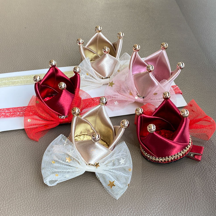 韩版儿童头饰生日派对皇冠女童公主宝宝边夹发夹 发带