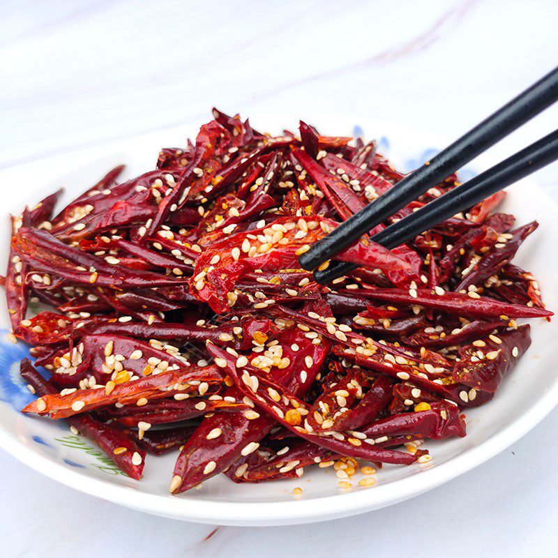 贵州特产香酥辣椒丝油炸干吃小吃下饭吃粉微香辣芝麻丝节节脆中辣