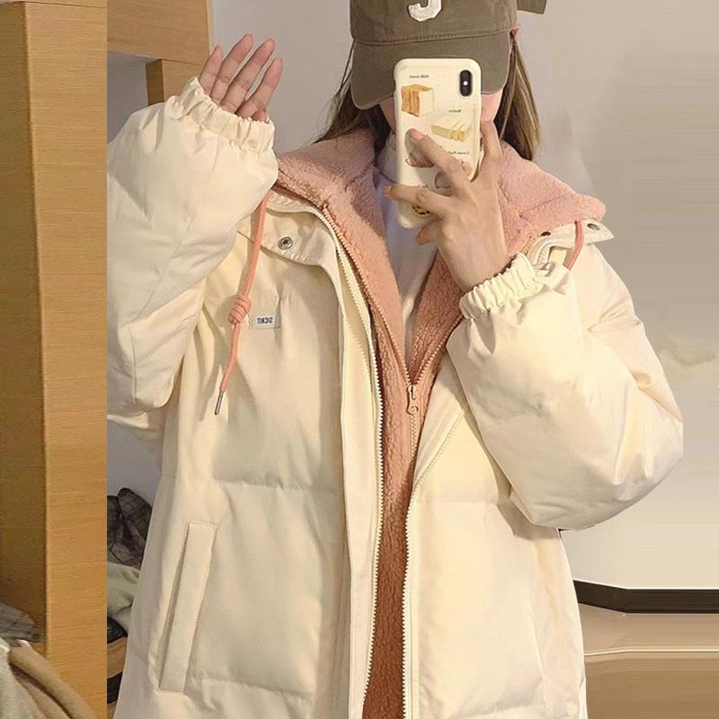 高中学生羽绒服女大童2024新款初中生小个子宽松加厚少女棉衣外套