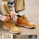 靴子大黄靴男士 森马马丁靴男秋冬季 加绒保暖英伦风工装 休闲短靴子