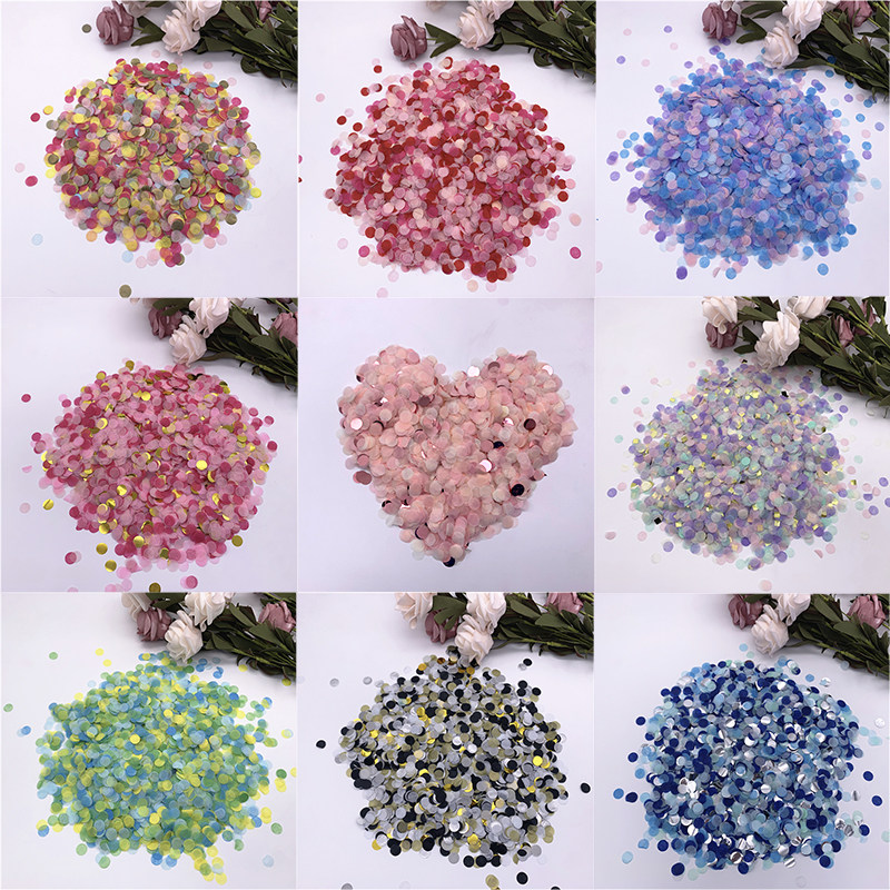 1cm混色五彩纸屑飘空气球圆形填充物婚庆派对装饰品confetti  10g