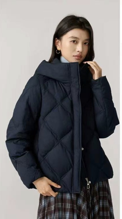 芭芭利亚2025新款90白鸭绒短款连帽羽绒服冬女加厚宽松外套-623