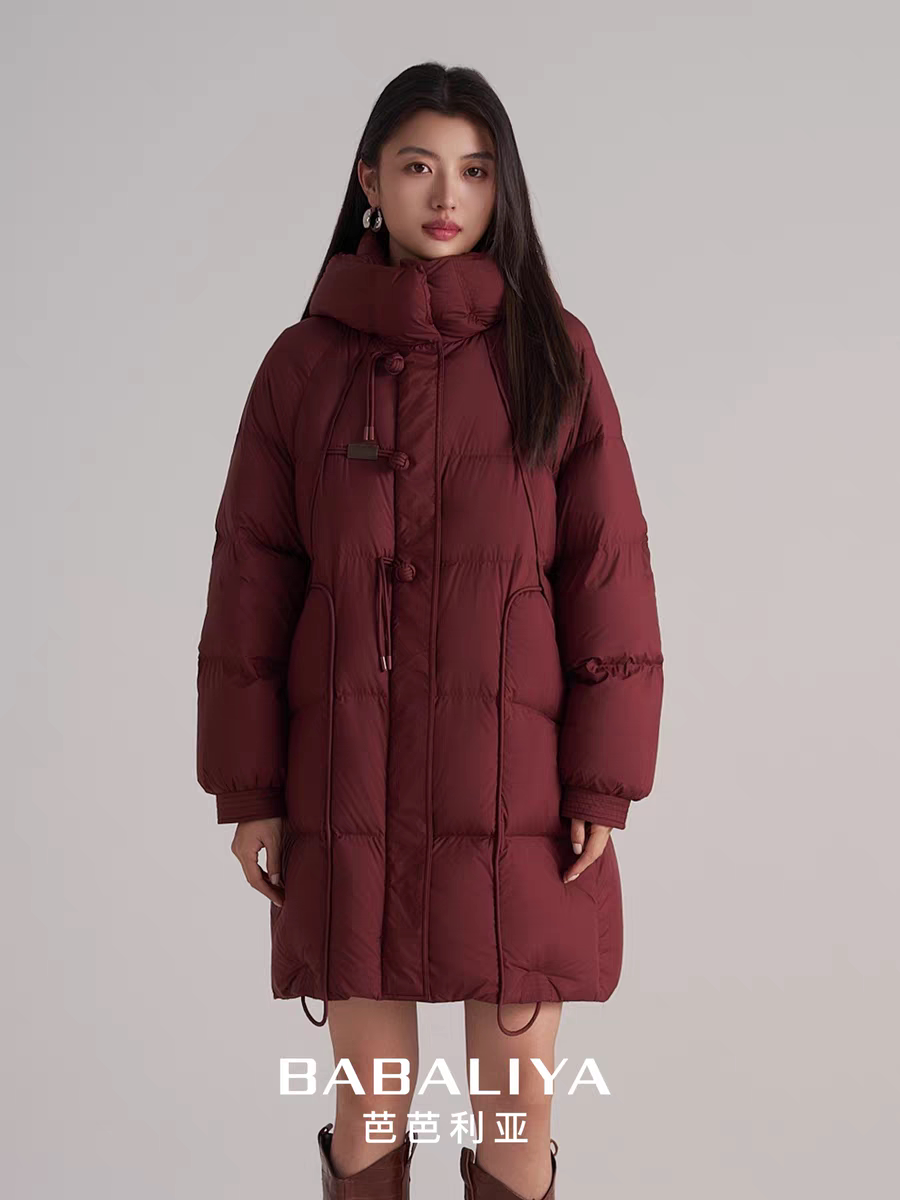 芭芭利亚中长款宽松显瘦洋气加厚羽绒服2024冬季新款妈妈装女-072
