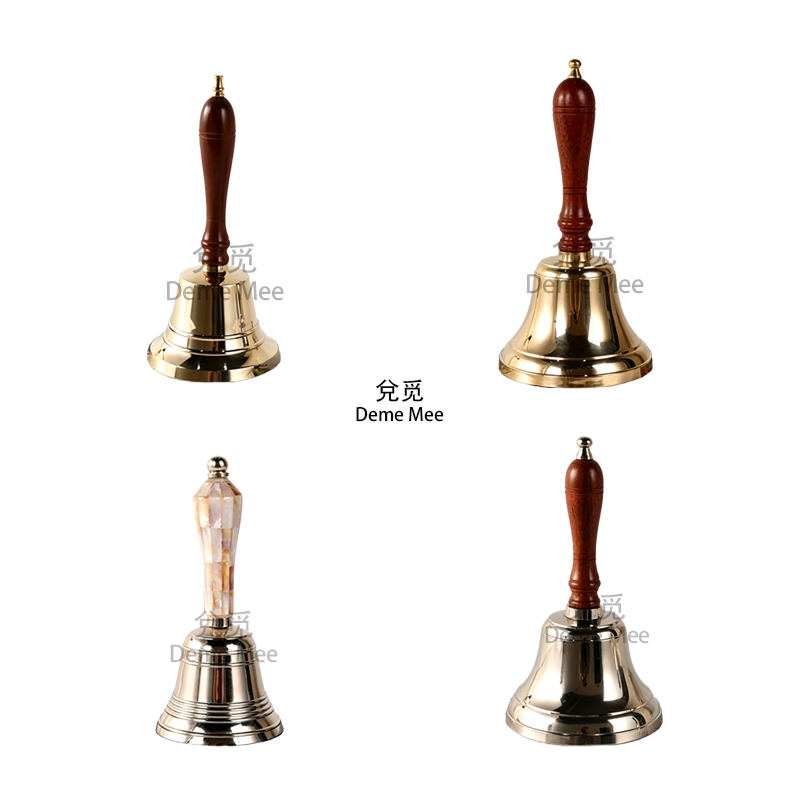 DEME欧式轻奢手摇铜铃摆件