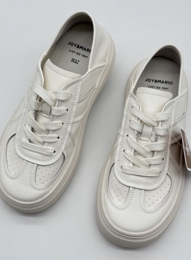 J&M/快乐玛丽系带厚底透气圆头休闲板鞋百搭运动舒适单鞋22331W