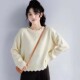 韩系宽松甜美简约套头针织衫 软糯套头纯色毛衣女装 秋冬新款 上衣