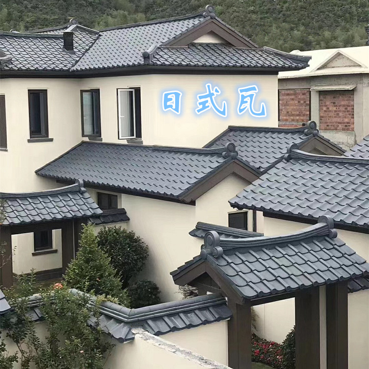 茶社寿司店门楼屋顶瓦片仿古琉璃瓦屋面瓦日本瓦日式料理店装饰瓦