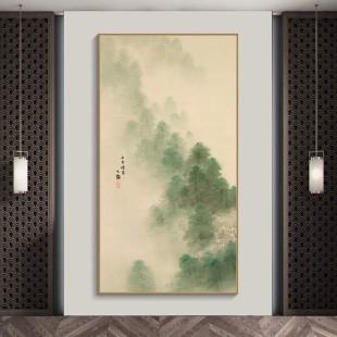 潇湘八景玄关装 新中式 饰画客厅入户画中餐厅挂画茶室屏风隔断挂画