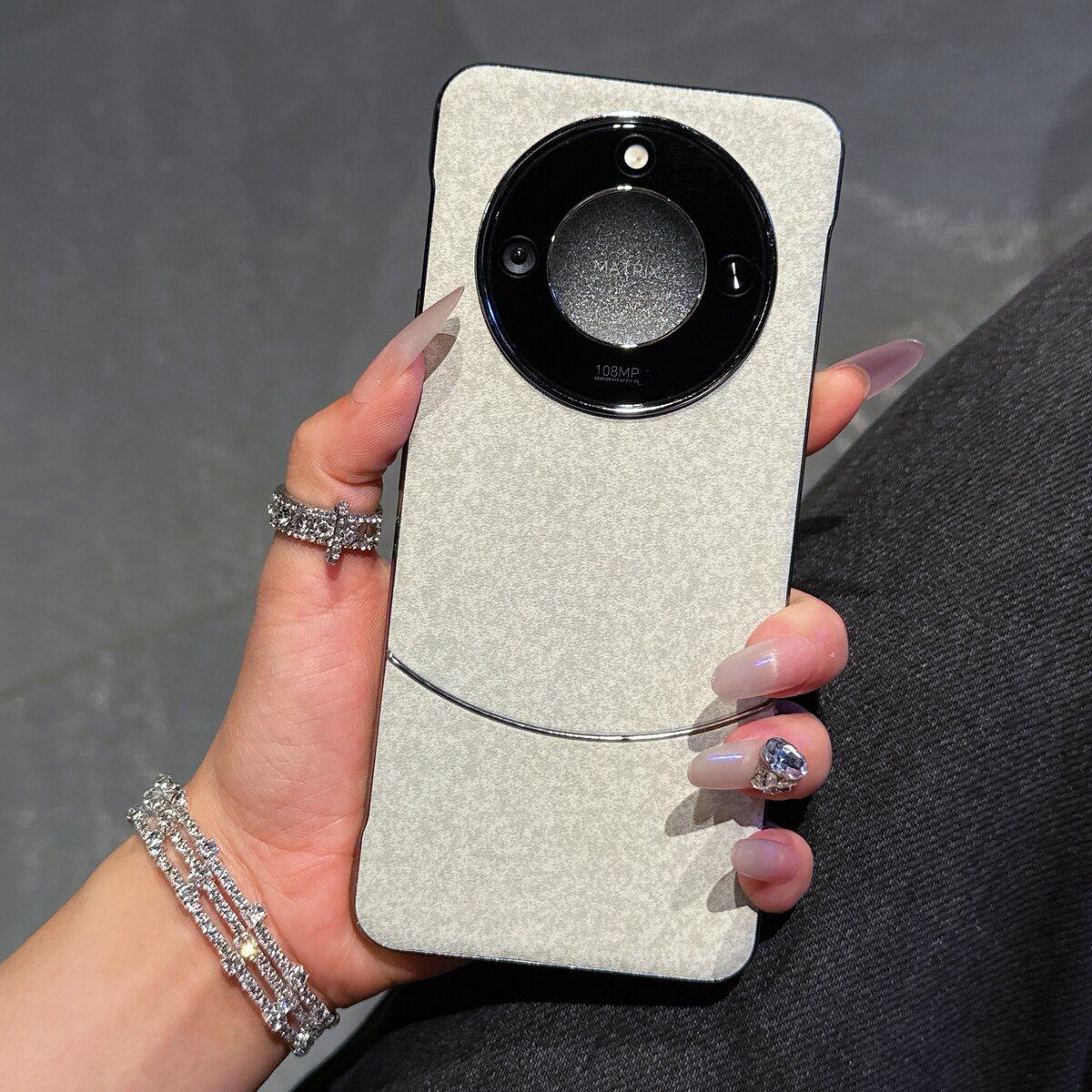 适用荣耀X60PRO手机壳极光石腰线无边框手机壳荣耀X60手机壳