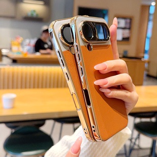 适用荣耀Magic8 Pro Air手机壳高级电镀金色magic8proair超薄高端拼色皮质Magic7Pro全包防摔男女