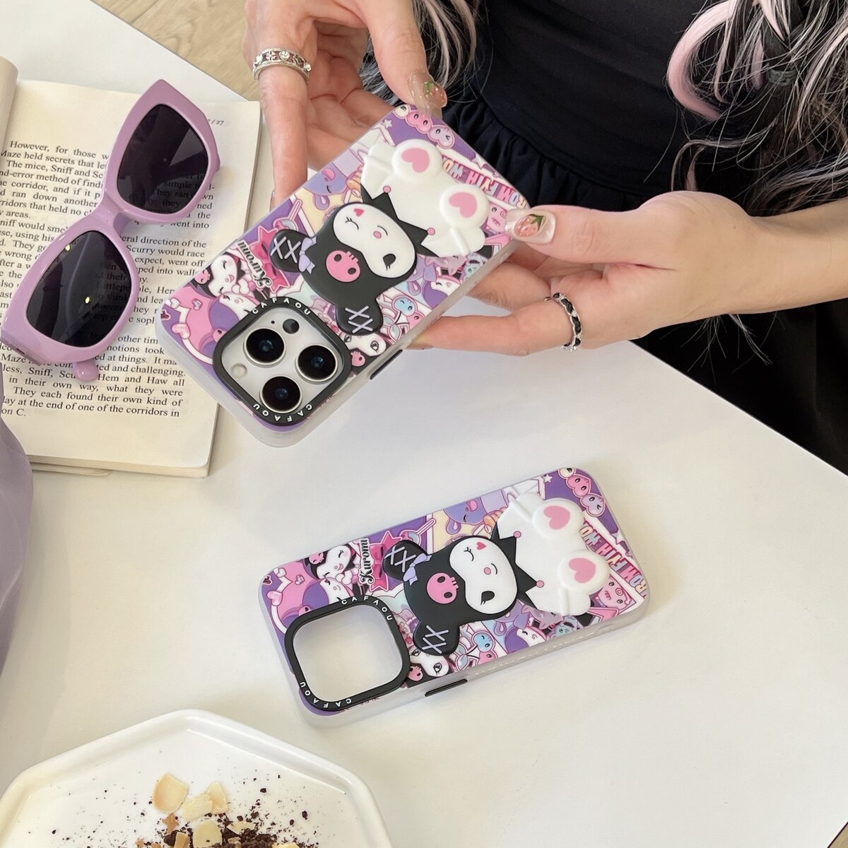 CAFAOU卡通立体3D库洛米时尚熊适用iPhone17promax手机壳苹果16pro保护套13个性潮牌14防摔新款情侣创意软壳