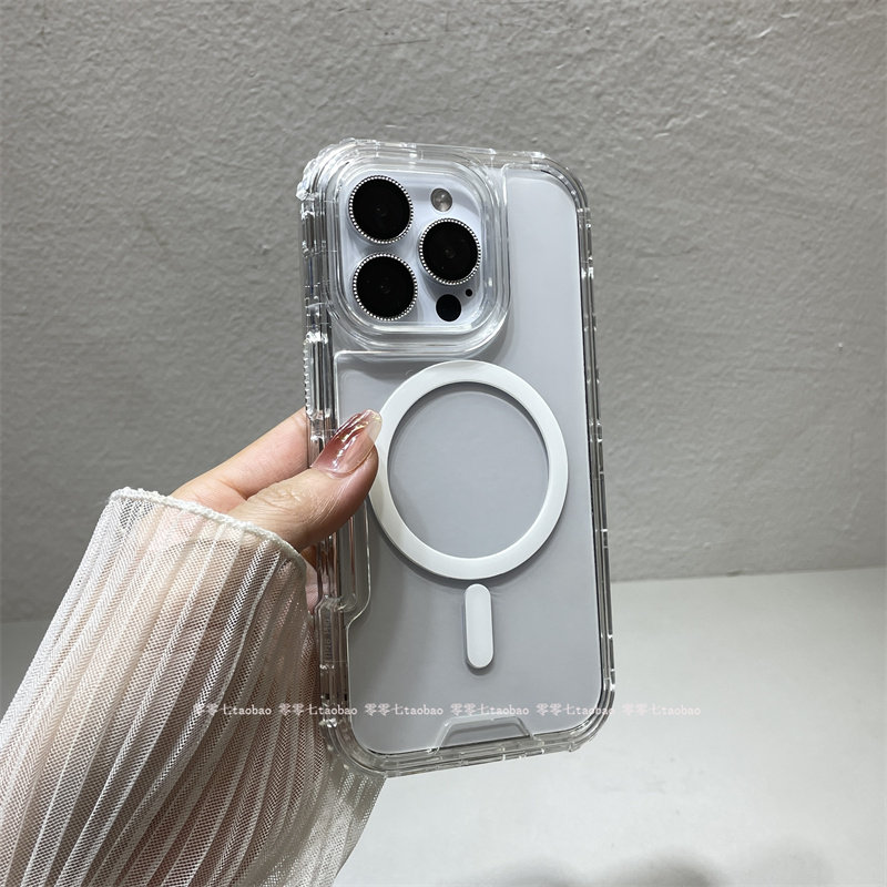 iPhone16pro手机壳透明磁吸三合