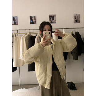 KITTIN十三行冬季 气质简约高蓬松立领保暖羽绒服外套女W2617 韩版