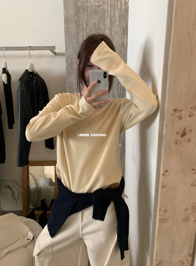 IMISS十三行秋上新韩标多色加厚磨毛德绒显瘦百搭长袖T恤女H90520