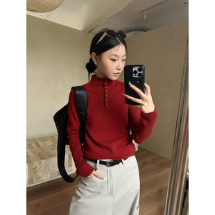 女C1168 显瘦休闲百搭毛织羊毛打底衫 BEFORE SUNSET日落十三行冬季