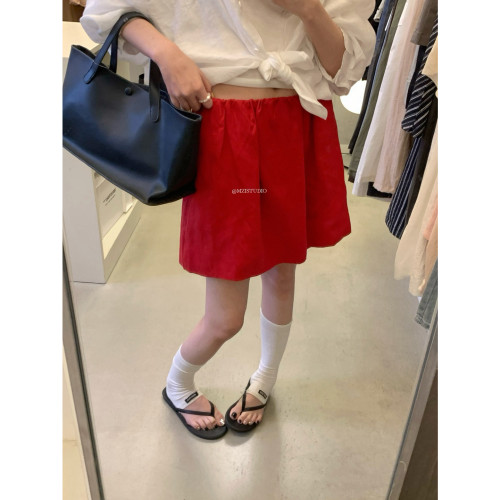 MZI STUDIO夏季韩版红火清凉纯色简约时尚显瘦A字半身裙裤女18507