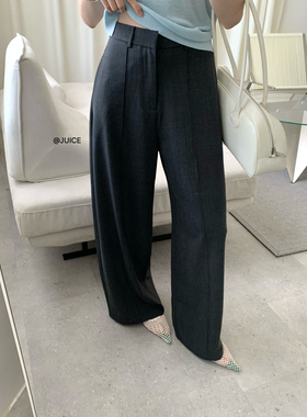 JUICE-十三行秋季韩系显瘦高腰百搭高级感弯刀裤休闲西裤女250206