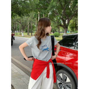 T恤上衣女GL129 韩系简约减龄小个子宽松通勤短袖 SUSAN 十三行夏季