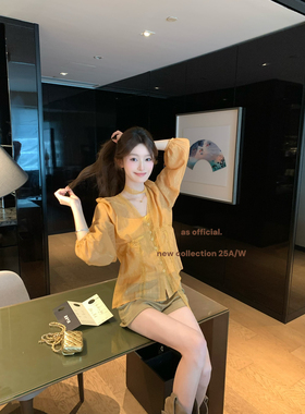 AS OFFICIAL十三行秋上新法式内搭吊带蕾丝罩衫两件套上衣女25295