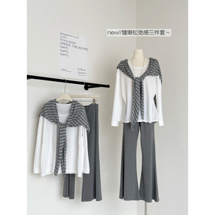 夏季 女夏892 LADY T恤 休闲裤 披肩套装 长裤 MARIA十三行短袖 微喇裤