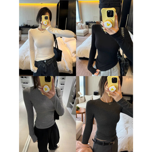 上衣女6243 显瘦圆领打底衫 YUANXI元 熙十三行秋冬显瘦纯色百搭修身