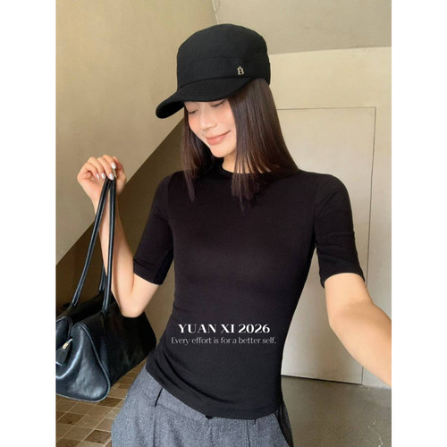 YUAN XI元熙十三行秋季纯欲显背薄小中领中袖打底衫上衣女267311