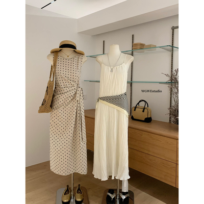 松间月高级感气质波点裙女连衣裙