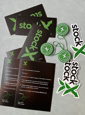 stockx绿牌防盗扣绿叉防调包扣运动鞋包包服装吊牌配件防拆扣贴纸