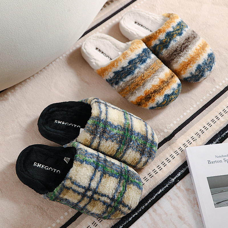 时尚复古保暖棉拖鞋新品特惠