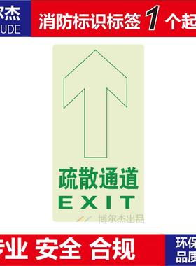XF506高亮型自发光提示标牌消防疏散夜光地贴-疏散通道EXIT