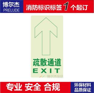 XF506高亮型自发光提示标牌消防疏散夜光地贴 疏散通道EXIT