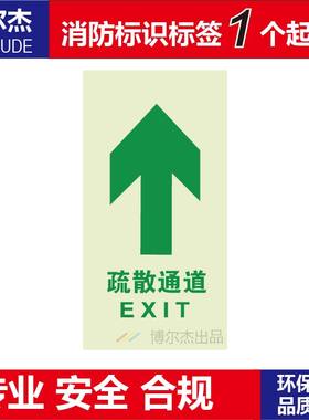 XF513高亮型自发光提示标牌消防疏散夜光地贴-疏散通道EXIT