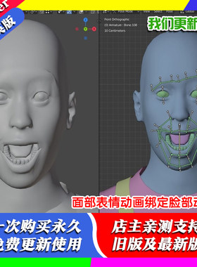 Blender插件 facerig面部角色表情绑定Universal human face rig