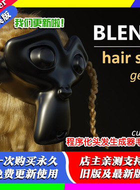 blender预设 Hair System Geometry Nodes 程序化头发生成器毛发
