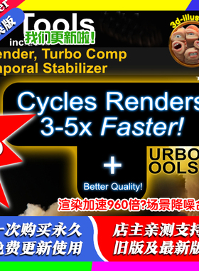 blender插件中文 Turbo Render V4.1.6 提速加速渲染降噪稳定动画