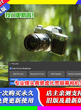 Blender插件 Pro Lens 4.3 背景虚化宽银幕相机镜头变形自然光晕