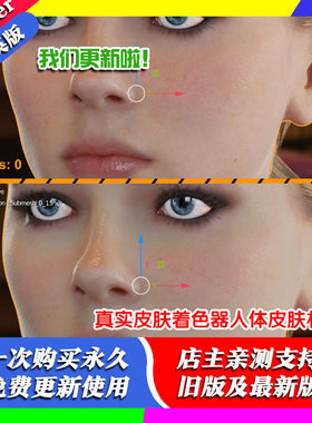 blender插件 Real Skin Shader V2 真实皮肤着色器人体肌肤材质库