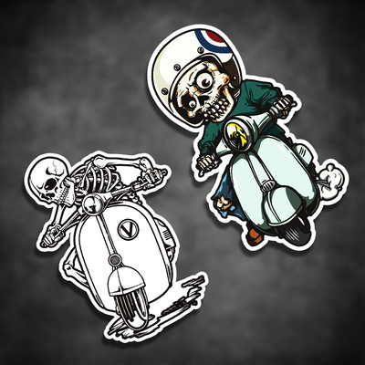 意大利 Piaggio 比亚乔 Vespa 伟士 车贴摩托车贴纸 防水反光贴花