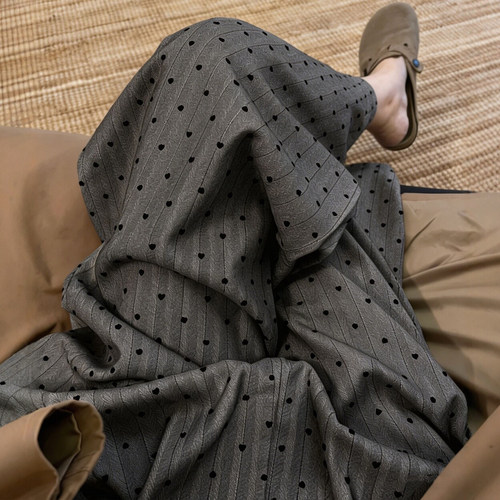 封神灰色爱心阔腿裤~百搭万能款