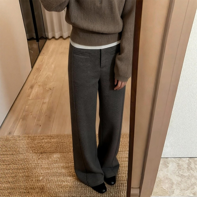 老钱风灰色毛呢阔腿弯刀裤女款大码胖mm显瘦休闲裤超好看梧桐裤子,女装/女士精品,大码裤装,淘宝优惠券,粉丝福利购,淘宝优惠卷