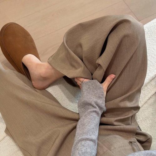 通勤神裤！卡其色西装裤巨显腿直