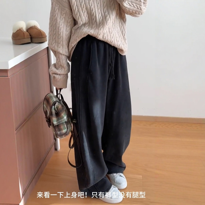 黑色弯刀裤女加厚冬小个子2025正流行卫裤大码休闲窄版香蕉阔腿裤,女装/女士精品,休闲裤,淘宝优惠券,粉丝福利购,淘宝优惠卷