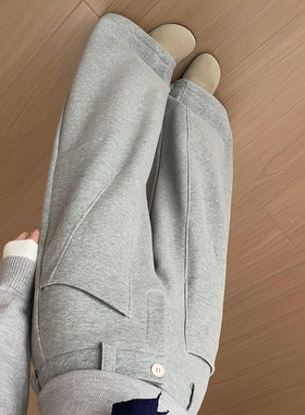 灰色休闲阔腿运动卫裤女款大码胖mm显瘦香蕉弯刀裤今年流行梧桐裤