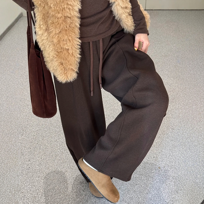 视觉上腿长直接+10cm咖色南瓜裤