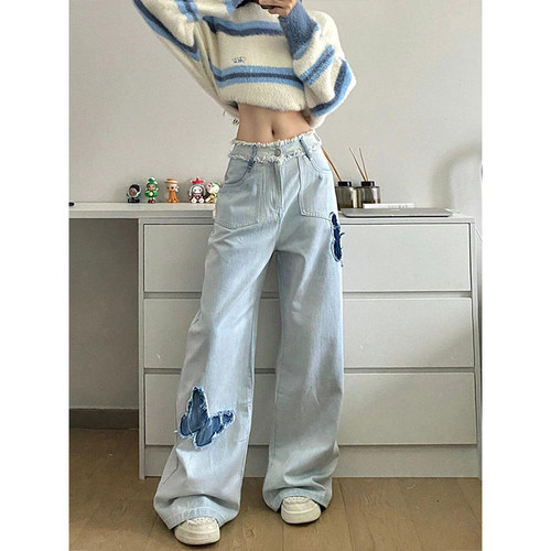 真的美到心坎里啦！蝴蝶牛仔裤！