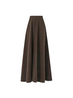 Large hemline Maillard brown suit skirt for women, plus-size high-end look, pleated pear-shaped figure, Berkeley long dress thumbnail 7