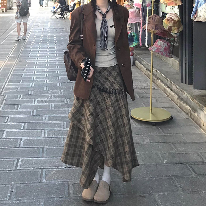 对格子半身裙毫无抵抗力!